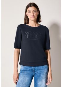 Cecil Damen T-Shirt, blau, casual, Gr. XL, bedruckt, Stoff, 46% Modal, 46% Polyester, 8% Elasthan, Shirts, mit Seitlichen Einschlitzen am Saum