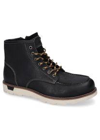 Herren Schnürboots, Dockers by Gerli, Gr. 46, schwarz, Leder, Basic, Schuhe, Boots, Freizeitschuh mit gepolsterter Innensohle