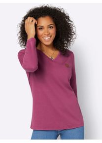Casual Looks Damen V-Shirt "Shirt", lila, Gr. 40, unifarben, 50% Baumwolle, 50% Modal, Shirts