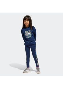 Kinder Trainingsanzug "CREW LEG SET", blau, sportlich, Gr. 128, adidas originals, Obermaterial: 70% Baumwolle, 30% Polyester. Unterteil: 93%