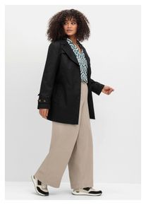 sheego Damen Stretch-Hose "Große Größen", grau, casual, Gr. 56, unifarben, Obermaterial: 98% Baumwolle, 2% Elasthan, Hosen, im Chino-Stil, aus