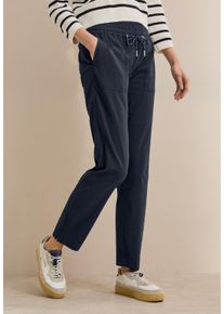 Cecil Damen Stoffhose, blau, casual, Gr. XXL, unifarben, Web, 65% Baumwolle, 32% Polyester, 3% Elasthan, Hosen, Middle Waist
