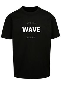 Merchcode Herren T-Shirt "Merchcode Herren Summer - Life is a wave Heavy Oversize Tee", schwarz, casual, Gr. XL, bedruckt, 100% Baumwolle, Shirts