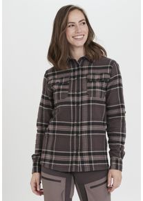 WHISTLER Damen Fleeceshirt "Jamba", braun, casual, Gr. 42, mehrfarbig, 100% Baumwolle, Shirts, mit verschließbaren Brusttaschen