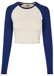 Urban Classics Damen Longsleeve "Urban Classics Damen", blau, klassisch, Gr. XS, unifarben, 95% Baumwolle, 5% Elasthan, Shirts