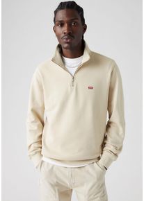 Levi's LEVI'S Herren Sweatshirt "ORIGINAL HM 1/4 ZIP", beige, casual, Gr. S, unifarben, Sweatware, Obermaterial: 100% Baumwolle, Sweatshirts