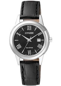 Citizen Damen Solaruhr, schwarz, Armbanduhren, Armbanduhr, Damenuhr, Datum, Lederarmband
