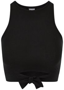 Urban Classics Herren Muskelshirt "Urban Classics Damen Ladies Cropped Knot Top", schwarz, casual, Gr. L, unifarben, 95% Baumwolle, 5% Elasthan,