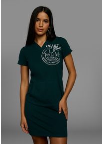 Kangaroos Damen Sweatkleid, grün, casual, Gr. 40, unifarben, bedruckt, Sweatware, Obermaterial: 100% Baumwolle, Kleider, aus weichem Jersey mit