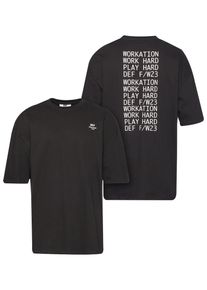 DEF Herren T-Shirt "DEF Herren DEF Busy Tshirt", schwarz, casual, Gr. L, bedruckt, 100% Baumwolle, Shirts