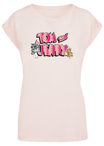 ABSOLUTE CULT Herren T-Shirt "ABSOLUTE CULT Damen Ladies Tom and Jerry - Gradient Logo T-Shirt", pink, casual, Gr. XL, bedruckt, 100% Baumwolle,
