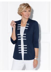 CLASSIC Damen 2-in-1-Shirt "Shirt", blau, Gr. 40, gemustert, mehrfarbig, 95% Viskose, 5% Elasthan, Shirts