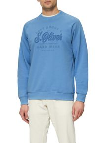 s.Oliver Herren Sweater, blau, casual, Gr. XXL, unifarben, Sweatware, Obermaterial: 70% Baumwolle, 30% Polyester, Sweatshirts, mit Logo-Druck