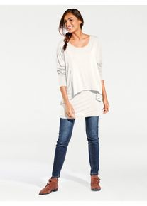 Heine Damen Rundhalsshirt "Rundhals-Shirt", beige, Gr. 34, unifarben, 95% Viskose, 5% Elasthan, Shirts