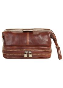 Pike PIKÉ Kulturbeutel, braun, Leder, used, Taschen, echt Leder, Made in Italy