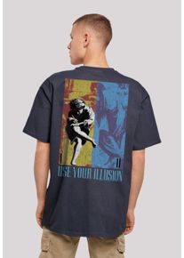 F4NT4STIC Herren T-Shirt "Guns 'n' Roses Music Double Illusion", blau, casual, Gr. S, Obermaterial: 100% Baumwolle, Shirts, Musik, Band, Logo