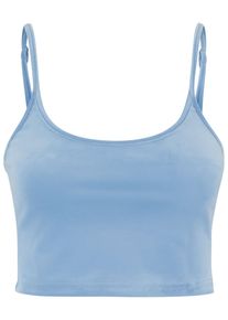 Urban Classics Herren Muskelshirt "Urban Classics Ladies Short Velvet Top", blau, casual, Gr. XL, unifarben, 93% Polyester, 7% Elasthan, Shirts