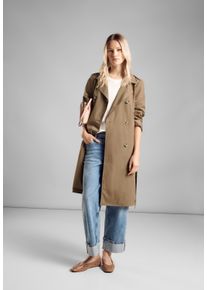 Street One Damen Outdoorjacke, braun, casual, Gr. 42, unifarben, Stoff, 90% Polyester, 10% Viskose, Jacken, mit Bindegürtel