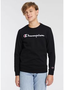 Champion Kinder Sweatshirt, schwarz, sportlich, Gr. L, unifarben, Sweatware, Obermaterial: 73% Baumwolle, 27% Polyester, Sweatshirts, für Kinder