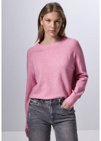 Damen Strickpulloverintense rose meliert, casual, Gr. 46, STREET ONE STUDIO, unifarben, Web, 37% Baumwolle, 34% Polyacryl, 26% Polyester, 3%