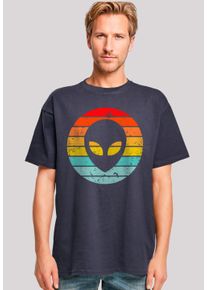 F4NT4STIC Herren T-Shirt "Alien Retro Sonnenuntergang", blau, casual, Gr. XS, Obermaterial: 100% Baumwolle, Shirts, Premium Qualität