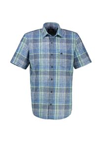 Lerros Herren Kurzarmhemd "Lerros Kariertes Herrenhemd in Großen Größen", blau, Gr. 5XL, 60% Polyester, 40% Baumwolle, Hemden