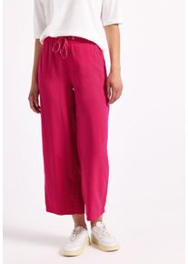 Street One Damen Stoffhose, lila, casual, Gr. 42, unifarben, Stoff, 100% Viskose, Hosen, High Waist