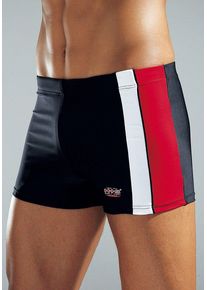 H.I.S. H.I.S Herren Boxer-Badehose, weiß, Gr. 5, Polyamid, Badehosen, mit Kontrasteinsätzen