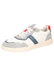Mustang Shoes Herren Sneaker, Gr. 41, grau, Lederimitat, kontrastfarbene Details, casual, Schuhe, Retro Sneaker, Schnürschuh mit Kontrastbesätzen