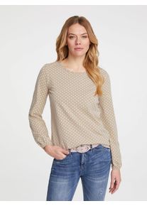 Heine Damen Rundhalsshirt "Shirt", grau, Gr. 34, gemustert, gepunktet, 95% Baumwolle, 5% Elasthan, Shirts