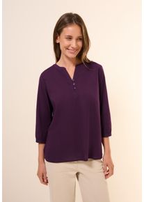 Cecil Damen Shirtbluse, lila, casual, Gr. M, unifarben, Web, 100% Baumwolle, Blusen, mit 3/4 Ärmeln