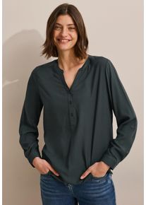 Cecil Damen Langarmbluseslate khaki, casual, Gr. XS, unifarben, Stoff, 100% Viskose, Blusen, mit dekorativer Knopfleiste