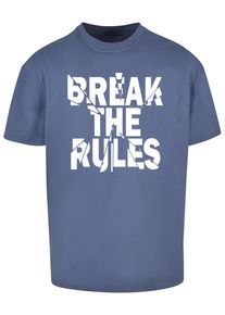 Merchcode Herren T-Shirt "Merchcode Herren Break The Rules 2 Heavy Oversize Tee", blau, casual, Gr. L, bedruckt, 100% Baumwolle, Shirts