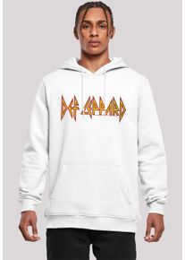 F4NT4STIC Herren Kapuzenpullover "Def Leppard Shatter Logo", weiß, casual, Gr. S, Obermaterial: 65% Baumwolle, 35% Polyester, Pullover, Premium
