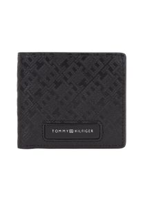 Tommy Hilfiger Geldbörse "TH MONOGRAM MINI CC WALLET", schwarz, Leder, modisch, Kleinlederwaren, Men Geldbeutel, Portemonnaie, Kartenetui mit Logo,