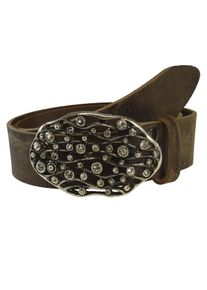 Damen Ledergürtel, braun, modisch,feminin, Gr. 115, RETTUNGSRING BY SHOWROOM 019, unifarben, Antik-Look, vintage, Büffelleder, Gürtel, mit