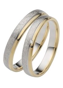 Firetti Trauring "Schmuck Geschenk Gold 750 Hochzeit Ehering "LIEBE"", 58, ohne Brillant, Gelbgold 375-Weißgold 375, 3,5mm, gold, Gelbgold 375,