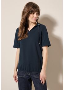 Cecil Damen Kapuzenshirt, blau, casual, Gr. XXL, unifarben, Stoff, 70% Polyester, 27% Viskose, 3% Elasthan, Shirts, aus softem Materialmix