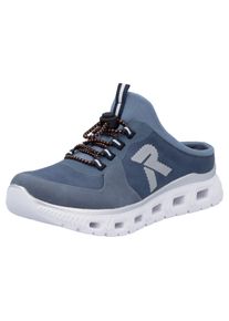 RIEKER SPORT Damen Clog, Gr. 39, blau, Lederimitat, Textil, sportlich, Schuhe, Schlupfschuh, Sabot, Sneaker mit aufgesetztem Schnellverschluss