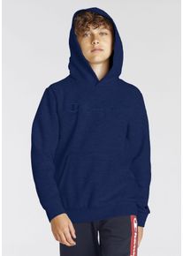 Champion Kinder Kapuzensweatshirt "ICONS Hoodie Large Tonal Logo", blau, Gr. XXL, Obermaterial: 73% Baumwolle, 27% Polyester, Sweatshirts, für Kinder
