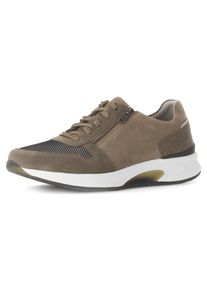 Herren Keilsneaker, Gabor Rollingsoft, Gr. 10, grau, Veloursleder, Mesh, sportlich, Schuhe, Freizeitschuh, Halbschuh, Schnürer mit