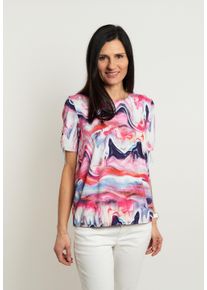 Seidel Moden Damen Kurzarmshirtlachs,33, casual, Gr. 40, bedruckt, Jersey, Obermaterial: 94% Viskose, 6% Elasthan, Shirts, mit All-Over Print, MADE
