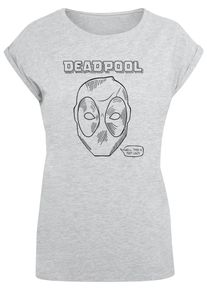 ABSOLUTE CULT Herren T-Shirt "ABSOLUTE CULT Damen Ladies Deadpool - This Is Just Lazy T-Shirt", grau, casual, Gr. XL, bedruckt, 100% Baumwolle, Shirts