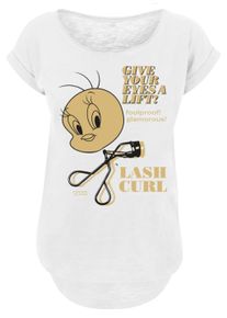F4NT4STIC Herren Kurzarmshirt "F4NT4STIC Damen Tweety Lash Curls with Ladies Long Slub Tee", weiß, casual, Gr. XXL, unifarben, 100% Baumwolle, Shirts