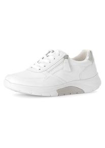 Damen Keilsneaker, Gabor Rollingsoft, Gr. 41, silber, Lederimitat, sportlich, Schuhe, Freizeitschuh, Halbschuh, Schnürer, herausnehmbares