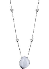Firetti Damen Kette mit Anhänger "Schmuck Geschenk Silber 925 Halsschmuck Halskette Ankerkette", Silber 925 (Sterlingsilber), L: 50cm B: 1,3mm, blau,