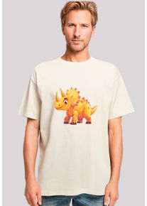 F4NT4STIC Herren T-Shirt "Süßer Triceratops Dinosaurier", beige, casual, Gr. XXL, Obermaterial: 100% Baumwolle, Shirts, Premium Qualität