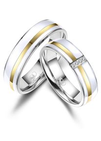 MARRYA Damen Partnerring, 76, Edelstahl, gold, Edelstahl, Fingerringe