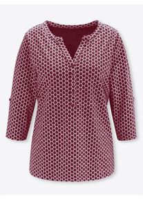 Classic Basics Damen 3/4-Arm-Shirt "Shirt", rot, Gr. 44, gemustert, bedruckt, 100% Baumwolle, Shirts