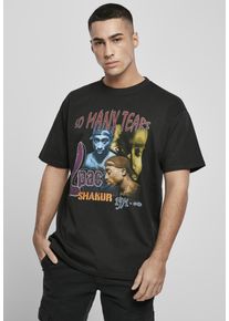 Herren Kurzarmshirt "Upscale by Mister Tee Herren Tupac So Many Tears Oversize Tee", schwarz, casual, Gr. S, UPSCALE BY MISTER TEE, unifarben, 100%